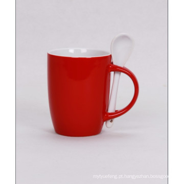 Caneca de café com colher, caneca da colher da promo